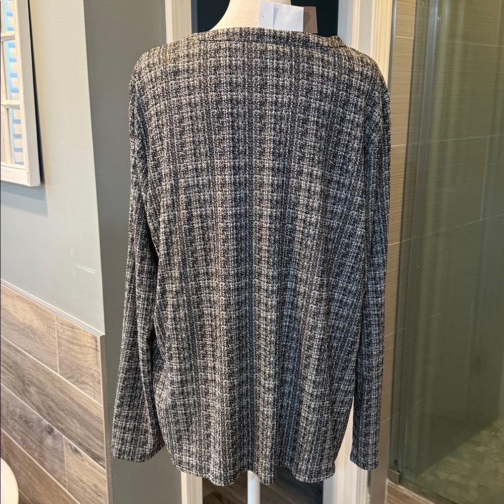 J. Jill‎ Wearever Collection Women Cardigan L Black White Hook & Eye Closure NWT - Picture 4 of 10